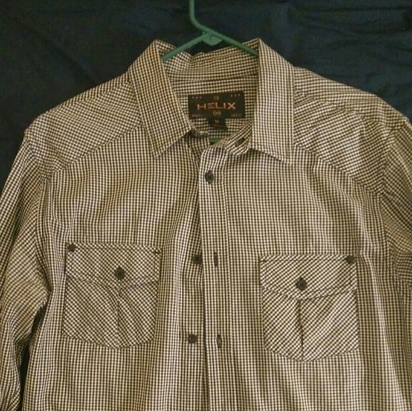 Casual Mini-Check Button Down Shirt - Picture 2 of 3