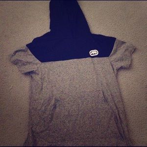 Short sleeve shirt with a hoodie