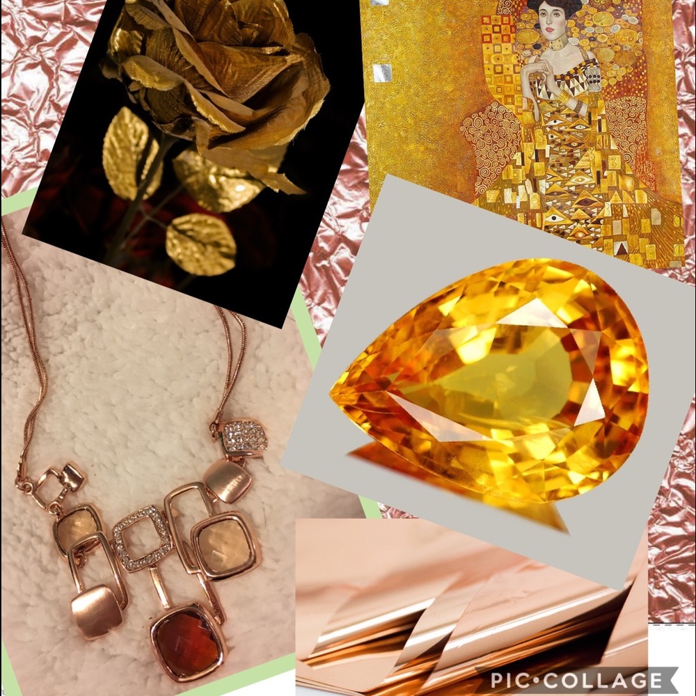 Rose 🌹 Goldtone Geometric Beauty NWOT