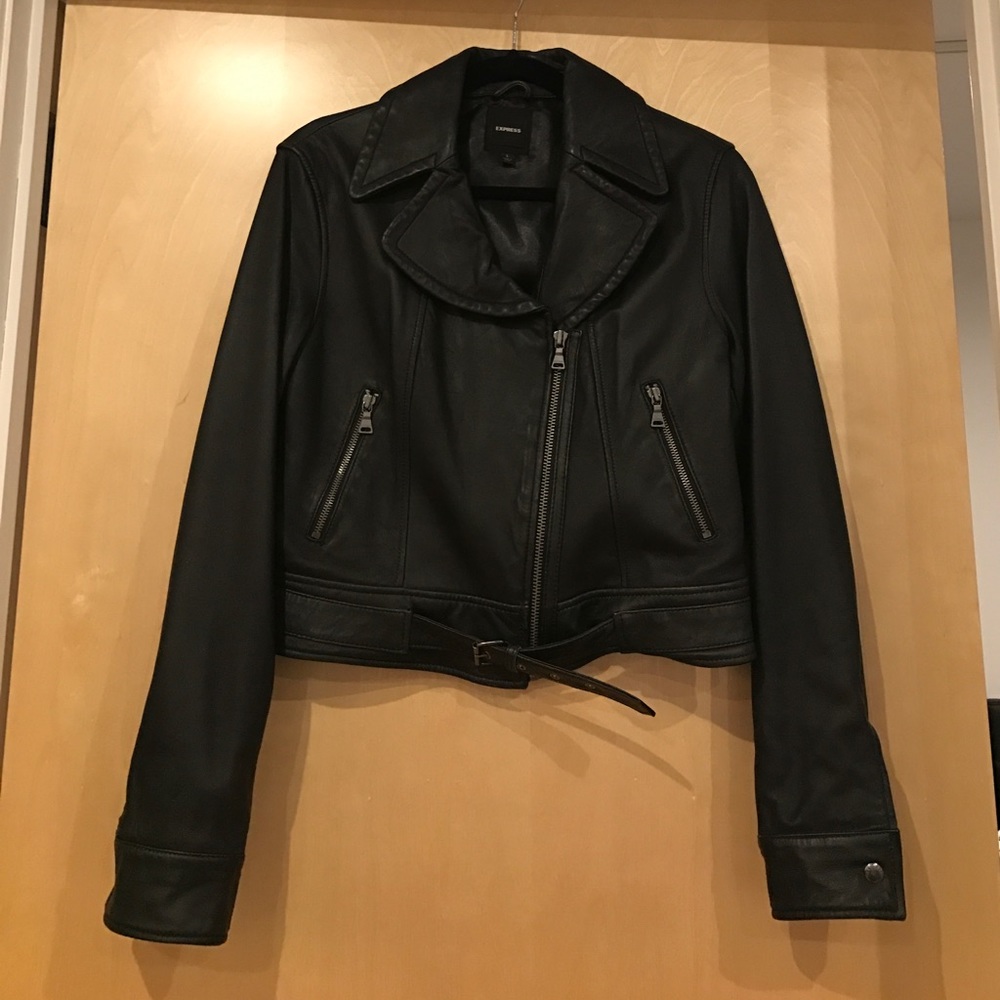 NWOT: Express Genuine Leather Moto Jacket