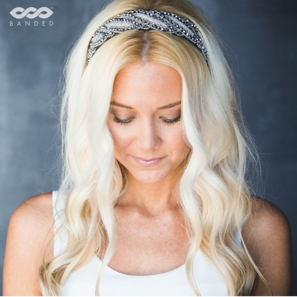 BANDED Luxe Graphite Glamour beaded headband!