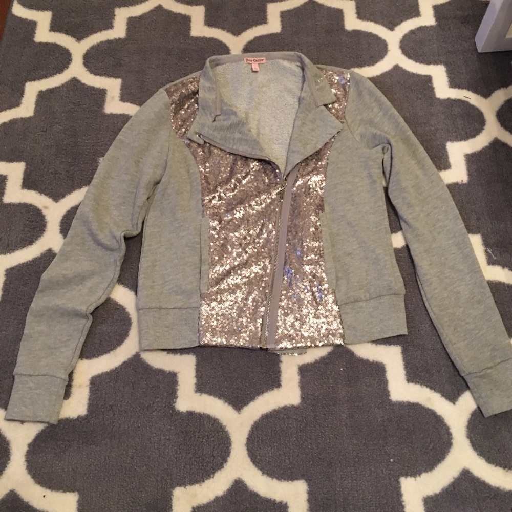 Juicy Couture sequin moto cut athletic jacket