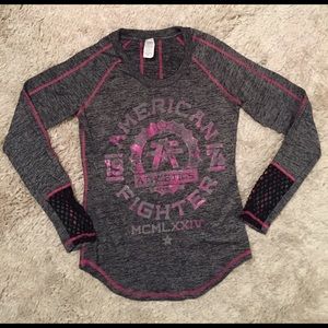 American Fighter Long Sleeve Top w/ Mesh detail