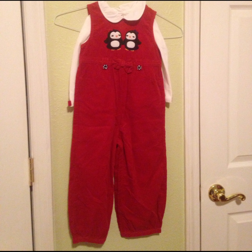 Cute Penguin Overall Set