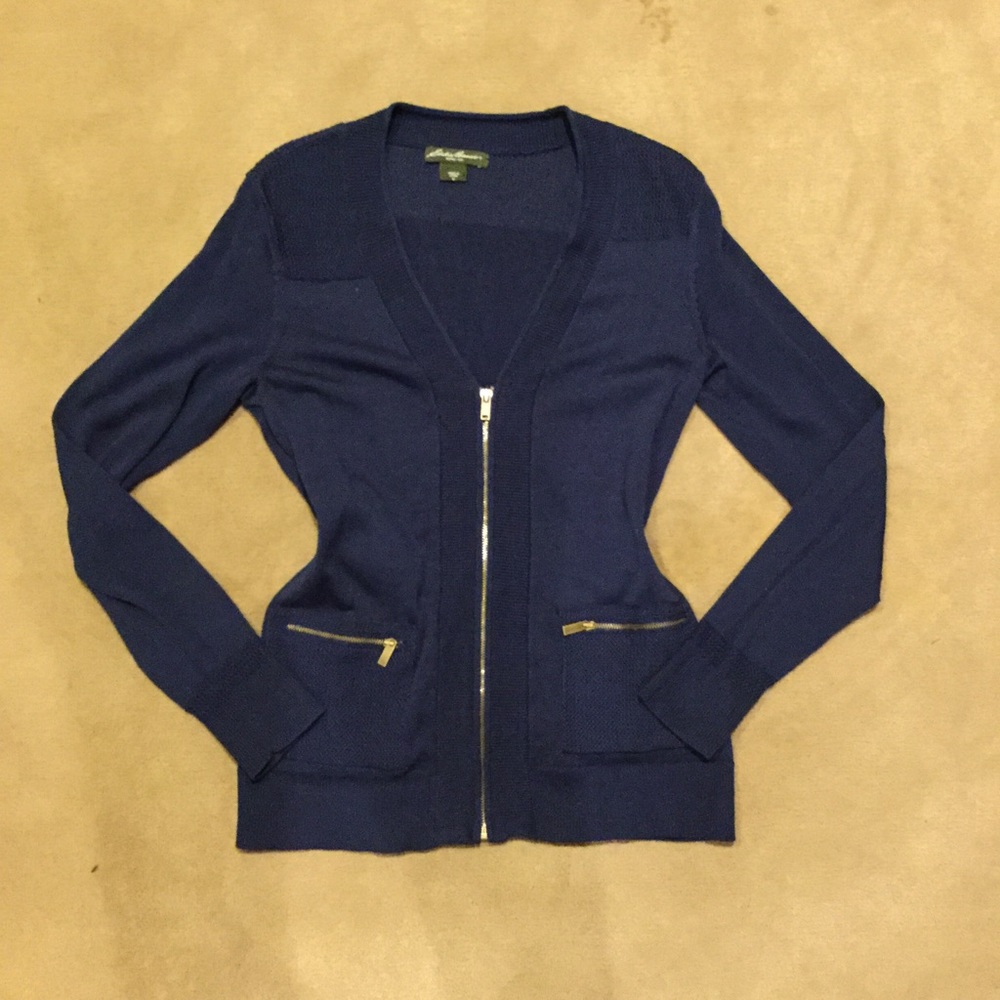 Eddie Bauer Navy Blue Cardigan Sweater M