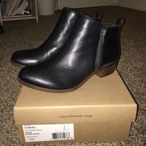 Lucky brand leather ankle booties