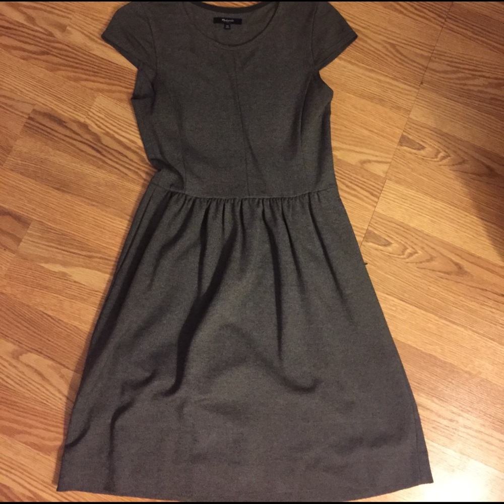Charcoal gray, Madewell cap sleeve dress