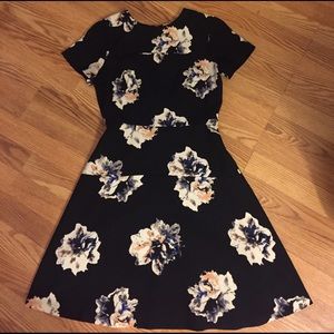 Black with floral print dress