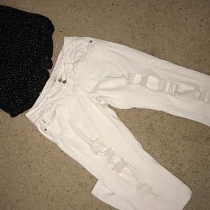 Almost Famous White, Pre-Ripped Jeans.