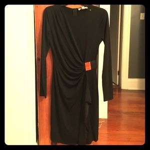 Michael Kors long sleeved black sheath dress