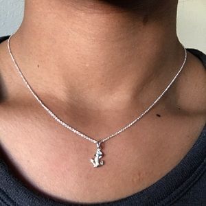 Betsy Johnson silver anchor necklace