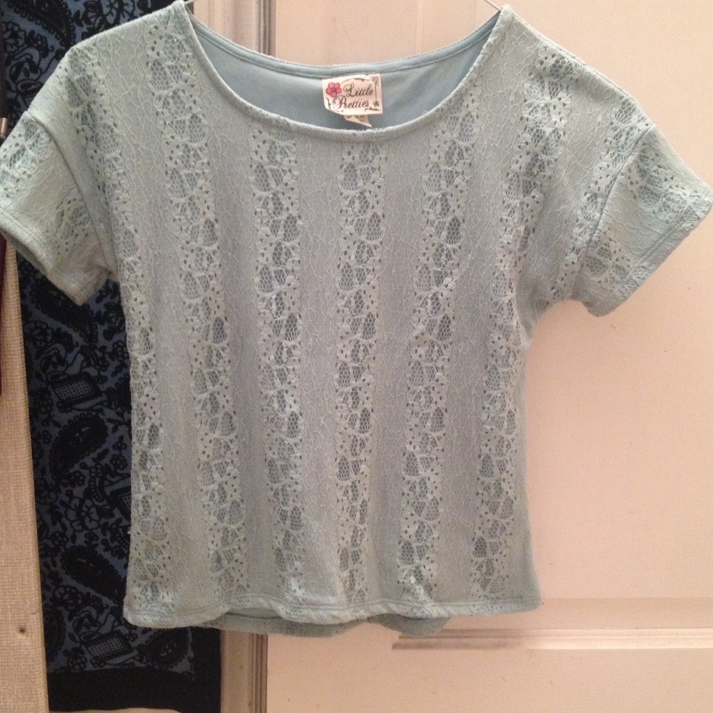 Turquoise lace shirt