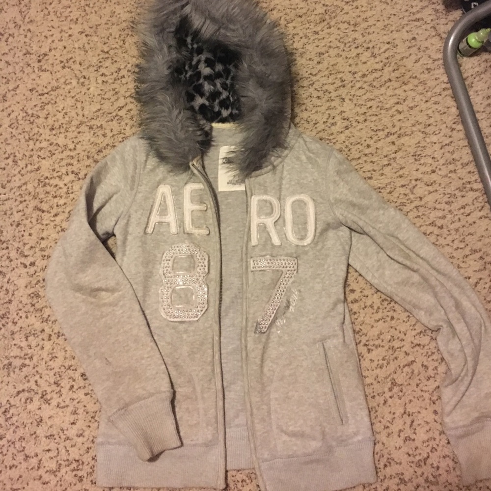 Grey Aeropostale leopard hoodie!