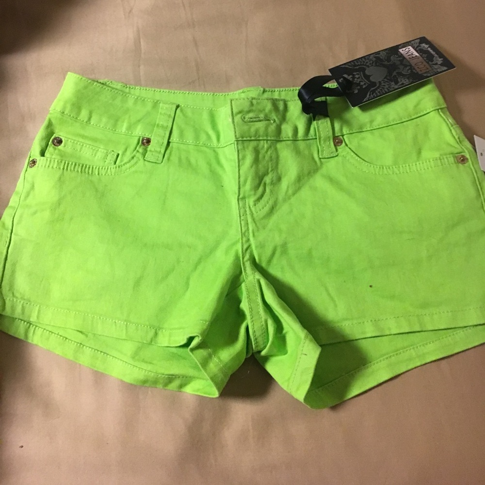 Lime green jean shorts BNWT