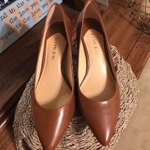 Brown Leather Kitten Heels by Gianni Bini