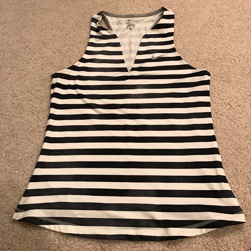 EUC Nike striped v-neck running tank