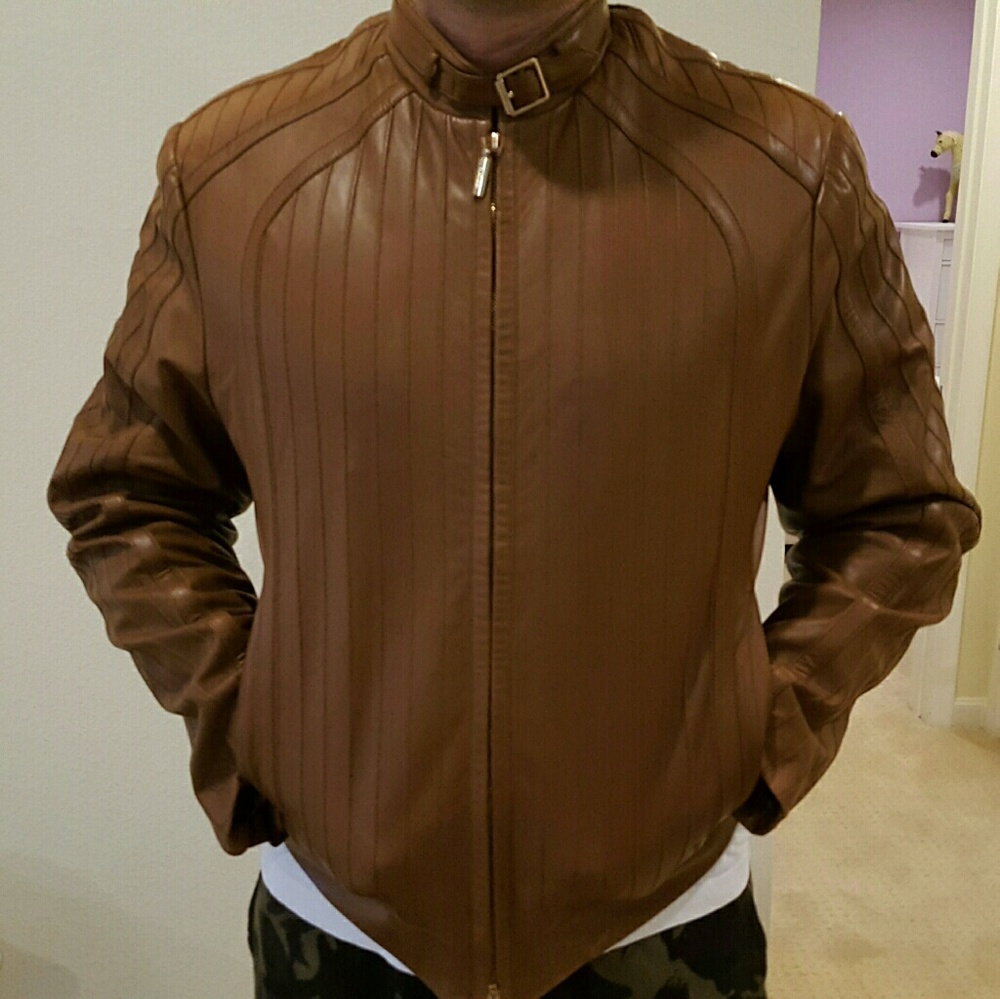 Brioni leather jacket new with tags