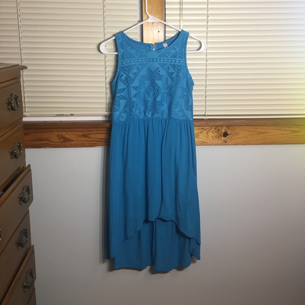 Beautiful blue lace high low girls size 10-12!