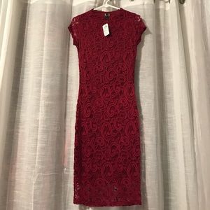 Red Windsor lace dress