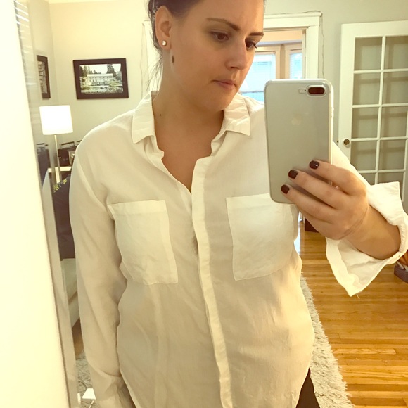 Heavy like-linen cotton button down Anthropologie - Picture 1 of 4
