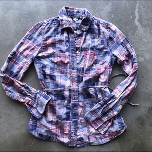 JCrew Plaid Button Front Shirt