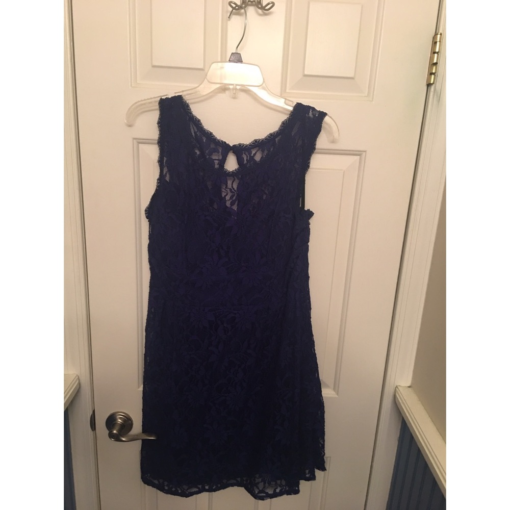 Dressbarn Blue Lace Dress size 16