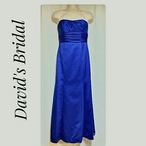 David's Bridal Dresses - Prom Cruise Wedding Party Strapless Dress Blue David's Bridal Dresses - Prom Cruise Wedding Party Strapless Dress Blue