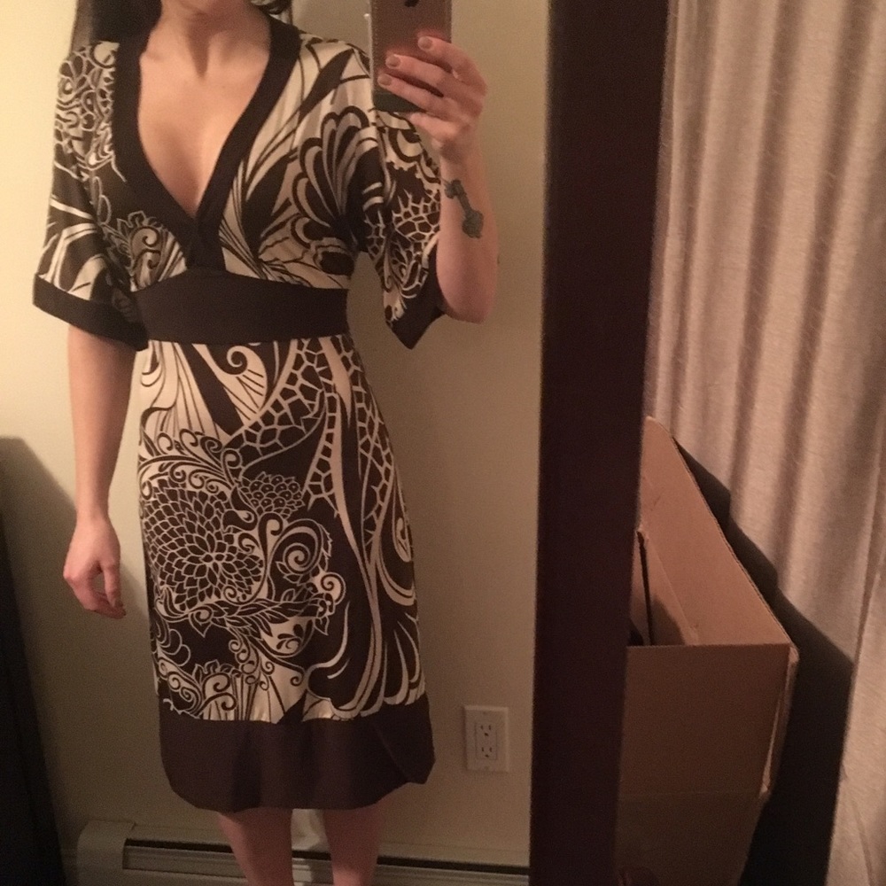 Brown and ivory dress