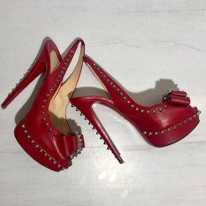 Christian Louboutin Spiked Platform Slingback heel