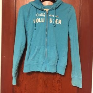 Bright blue Hollister zip up!