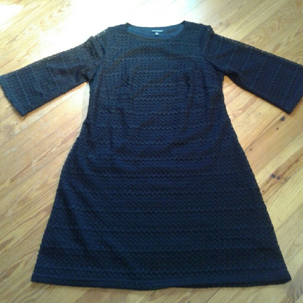 PLUS SIZE Sharagano  Black Lace Dress