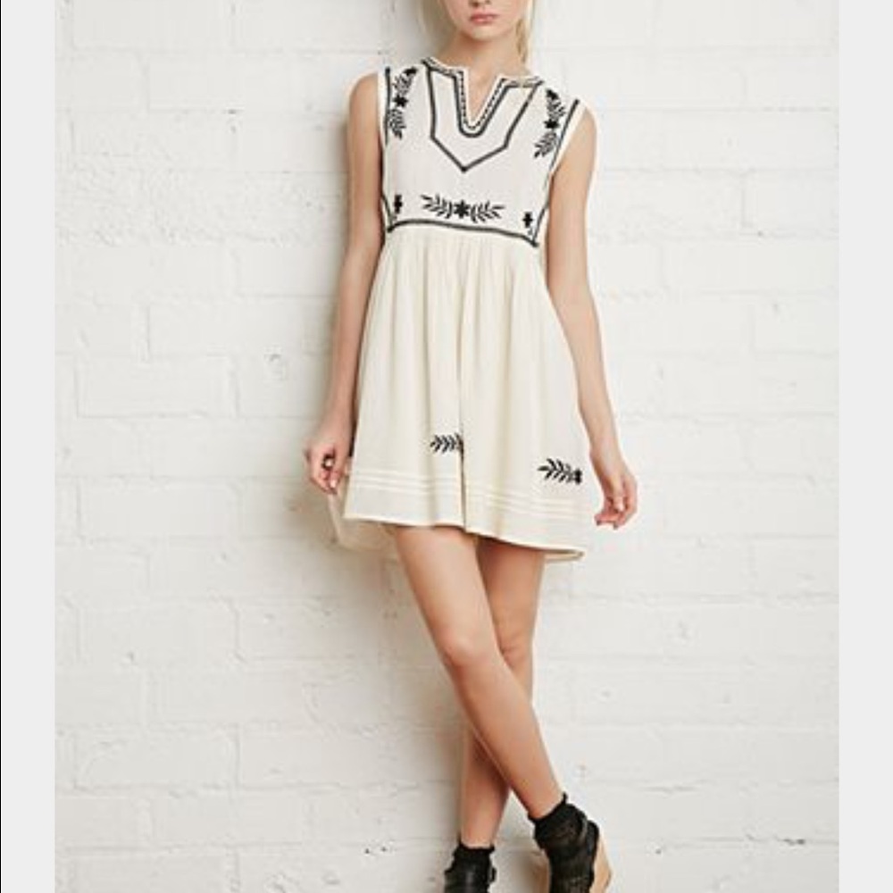ISO white forever 21 embroidered smock dress