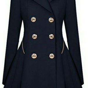 Beautiful deep blue double breasted light jacket