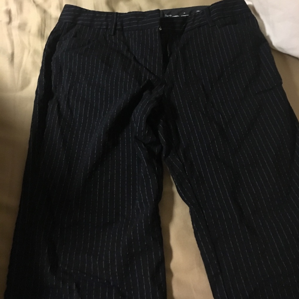Black and white pin stripe dress pants