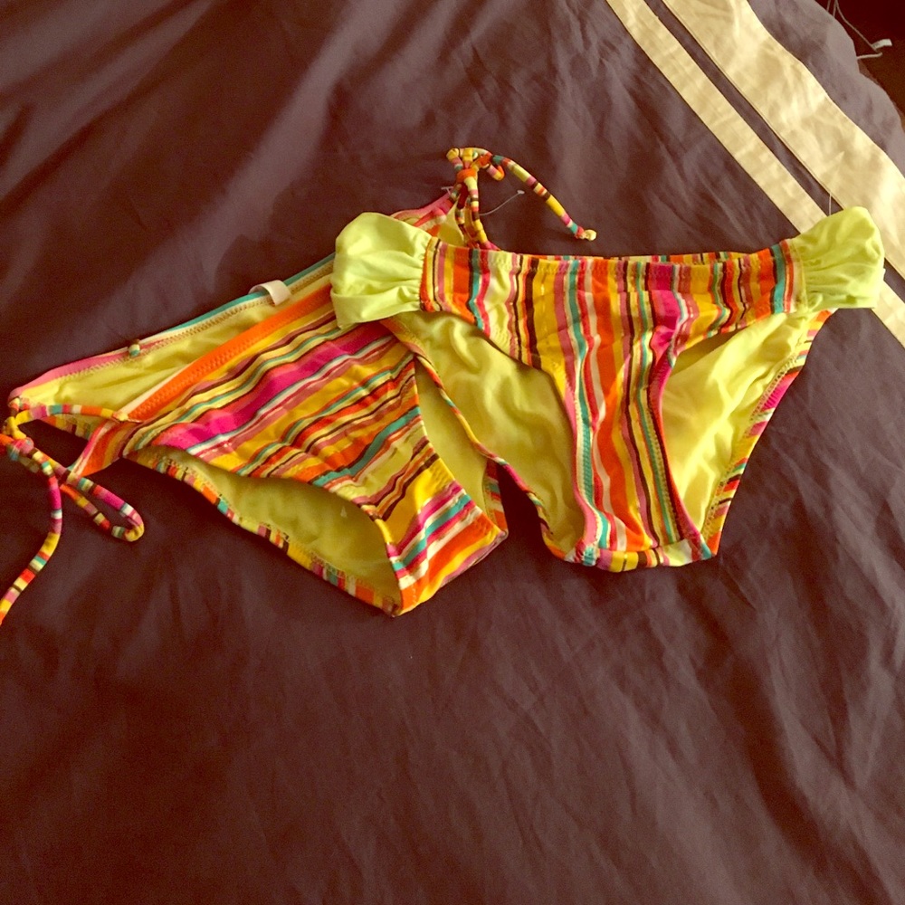 Multicolor Stripe Bikini Bottoms