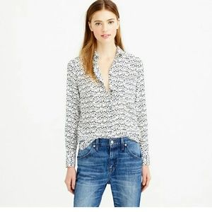 J crew classic silk blouse. In key print size 10
