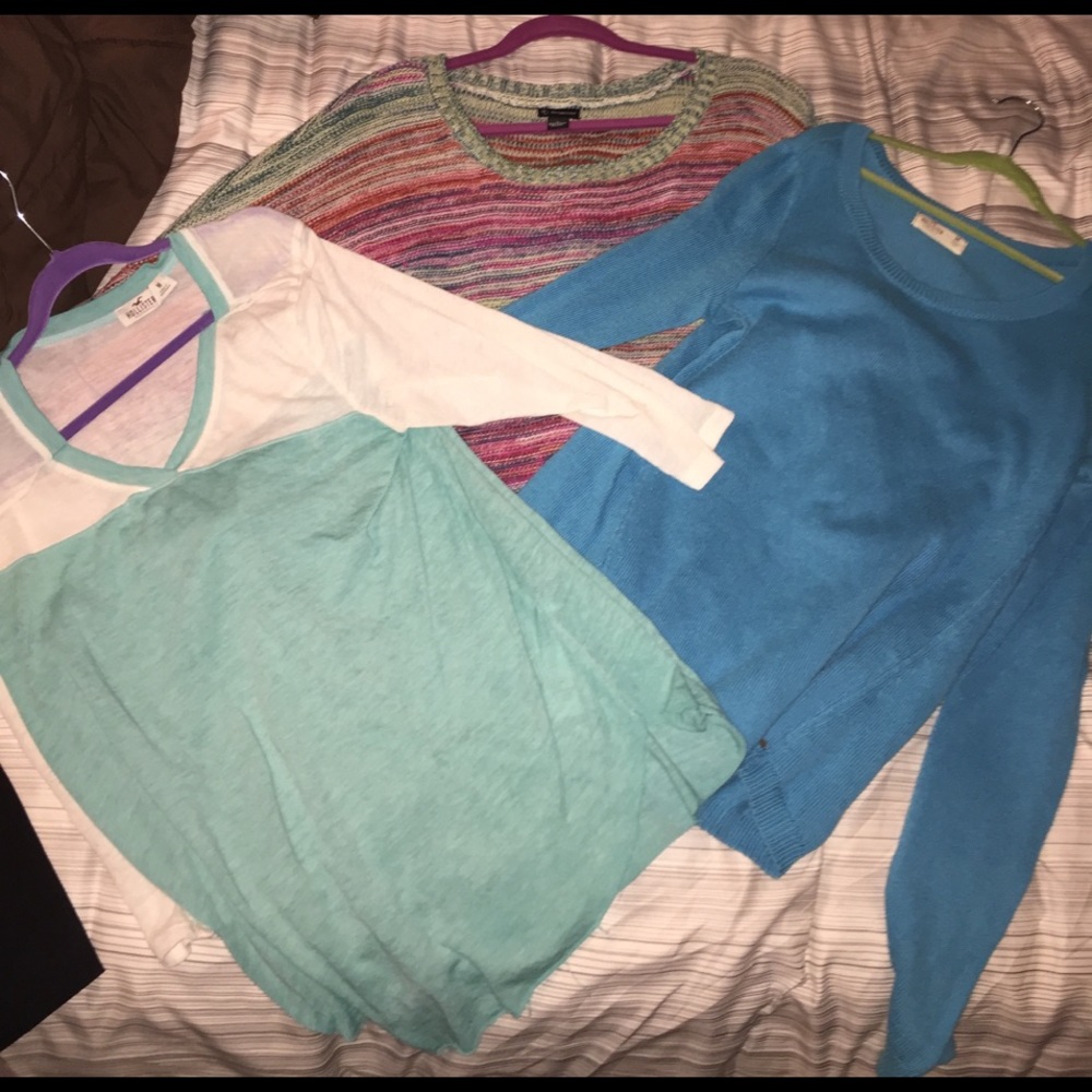 Two hollister shirts and one New Direction shirt