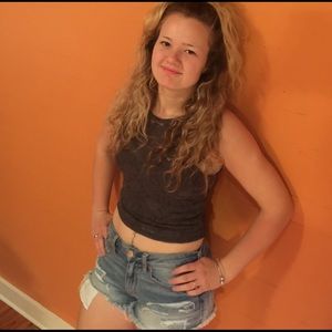 Gray Lace Crop Top NWOT