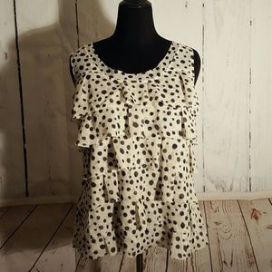 Ann Taylor Loft Sleeveless Ruffle Front Top