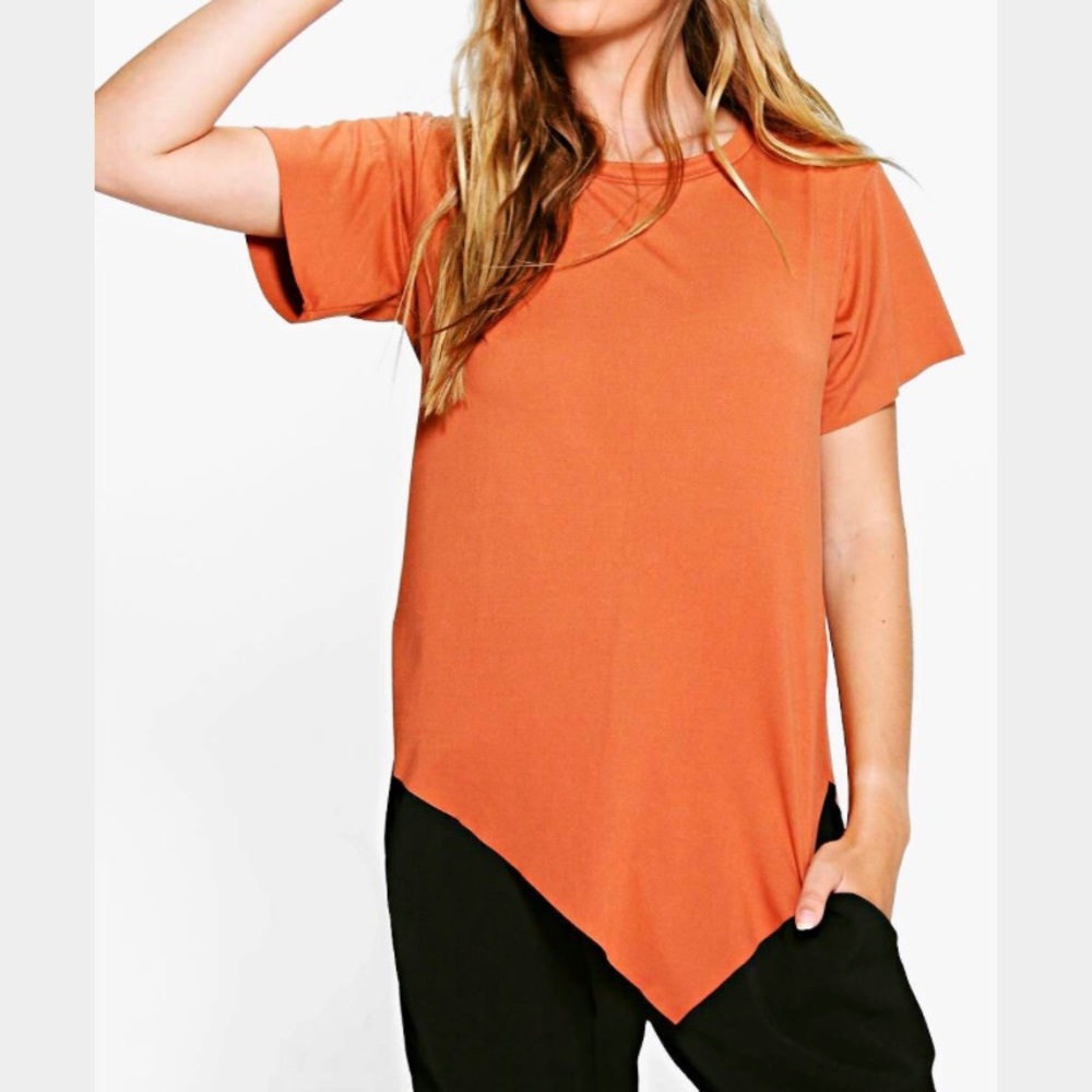 Asymmetrical cotton cap sleeve top - NEVER WORN