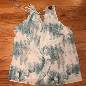 Blue and white tank top last call