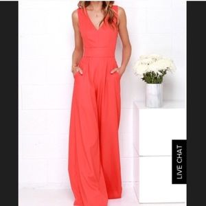 Coral Lulu's jumpsuit - size small
