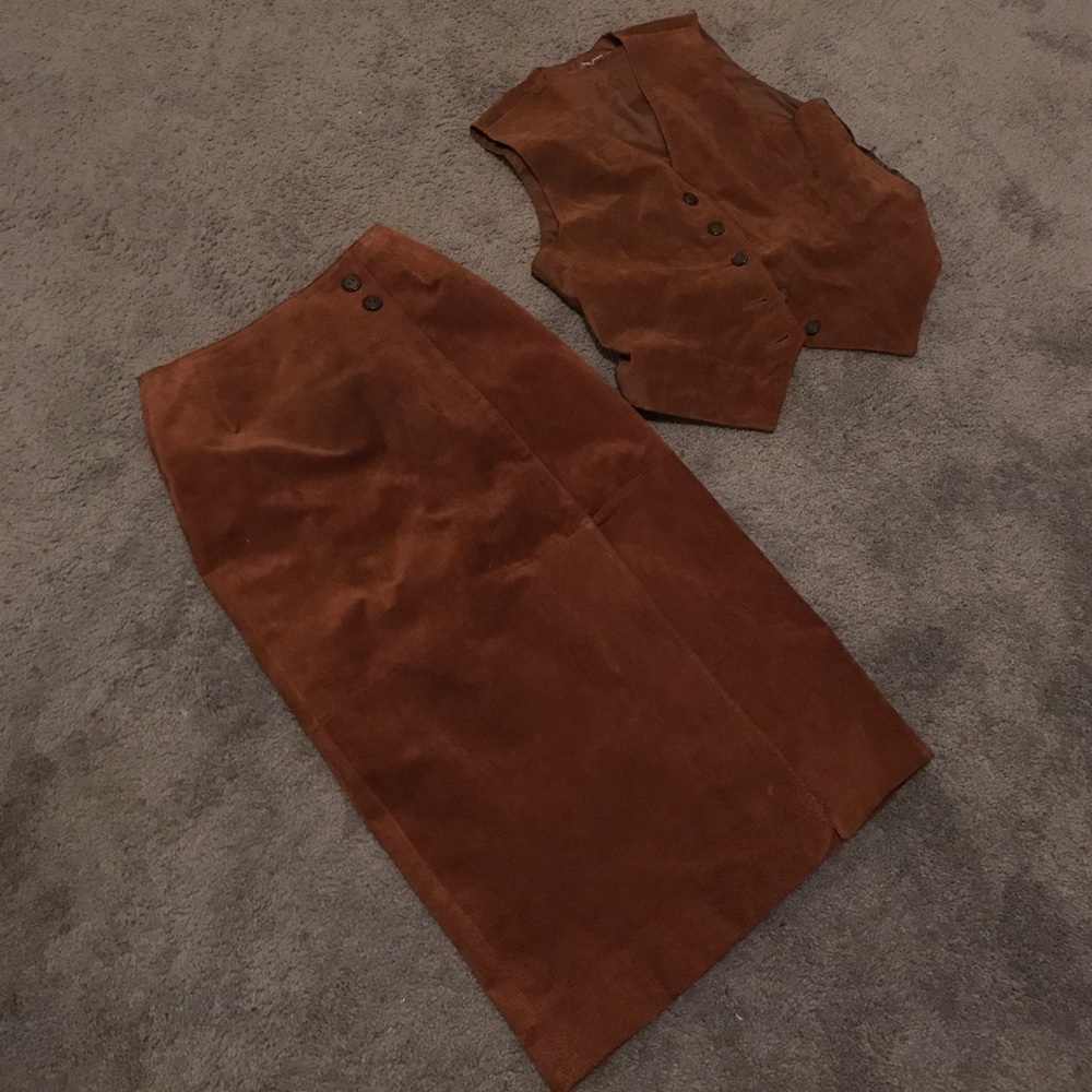 Skirt set with matching vest