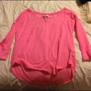 Juniors XS Hollister thermal hot pink shirt