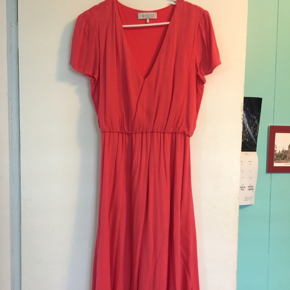 Coral Nordstrom Midi Dress