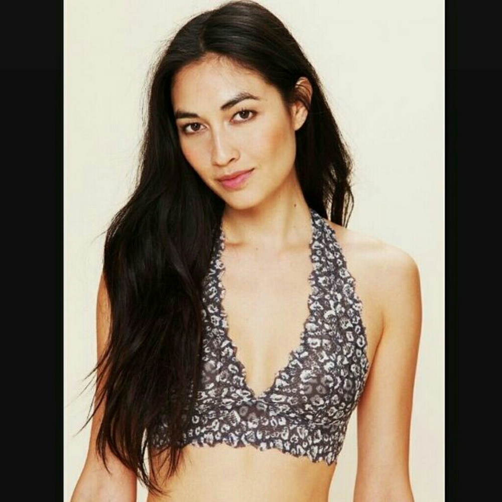 [Free People] NWOT Leopard Print Galloon Lace Bra