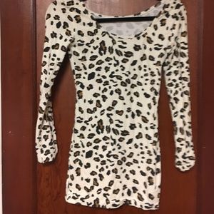 Cream leopard print long sleeve shirt