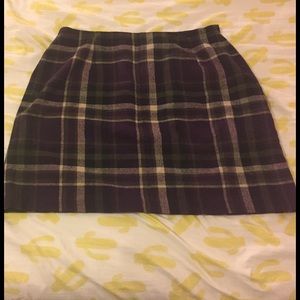 Plaid wool skirt