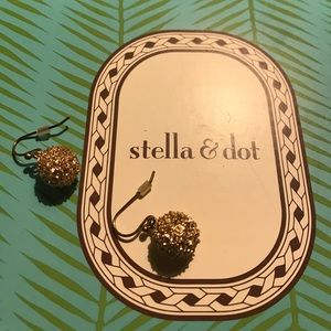 Stella & Dot Gold Crystal Ball Earrings