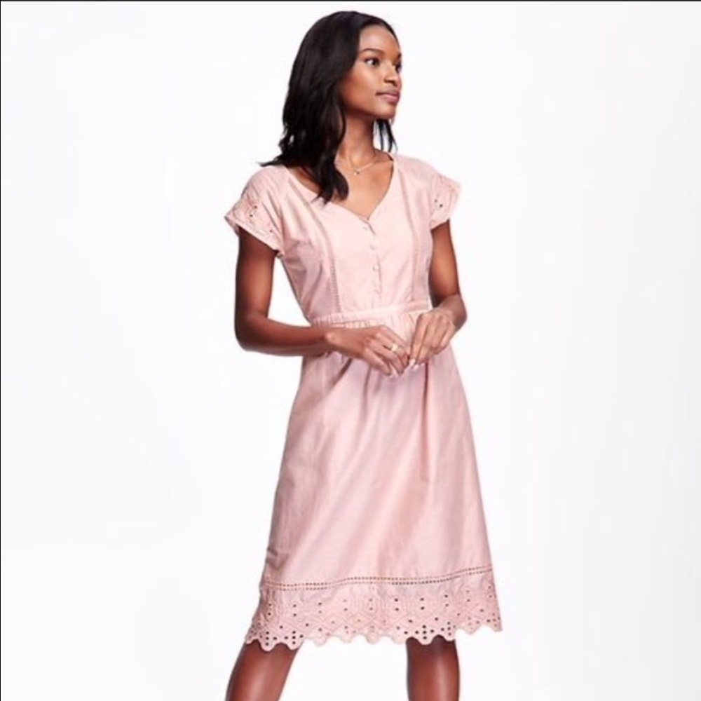 Blush Lace Detail Dress